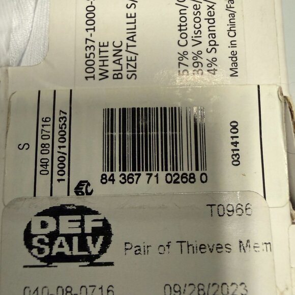 Pair of Thieves Men's 2pk V-Neck Undershirt White Size Small - Picture 4 of 7